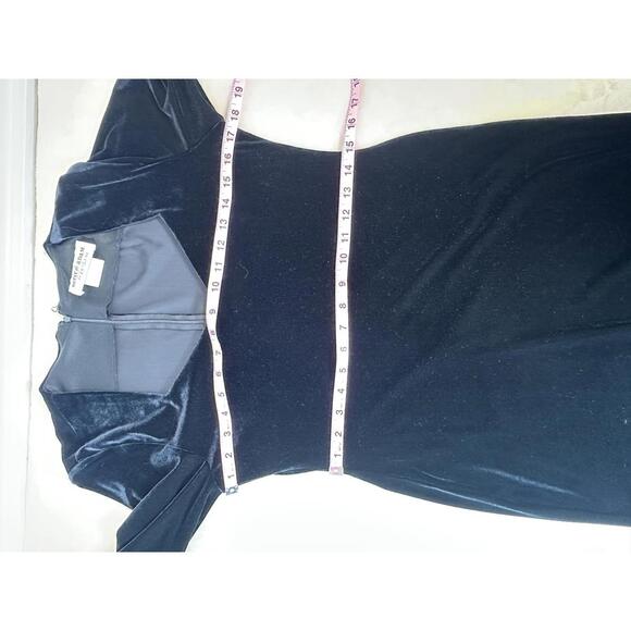 VTG 90s Betsy & Adam Black Velvet Long Sleeve Cocktail Dress Size 10 Whimsigoth - Picture 6 of 6